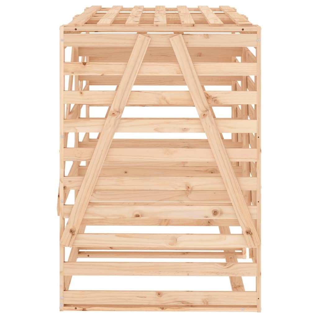 Cobertizo Doble para Cubos de Basura Madera Maciza de Pino,Casa y jardín,Productos del hogar,Accesorios para contenedores de residuos,Soportes para contenedores de residuos,42.47kg-3157685