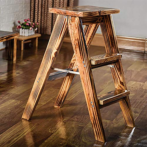 Escalera de tijera multifuncional con peldaños estables de madera 7