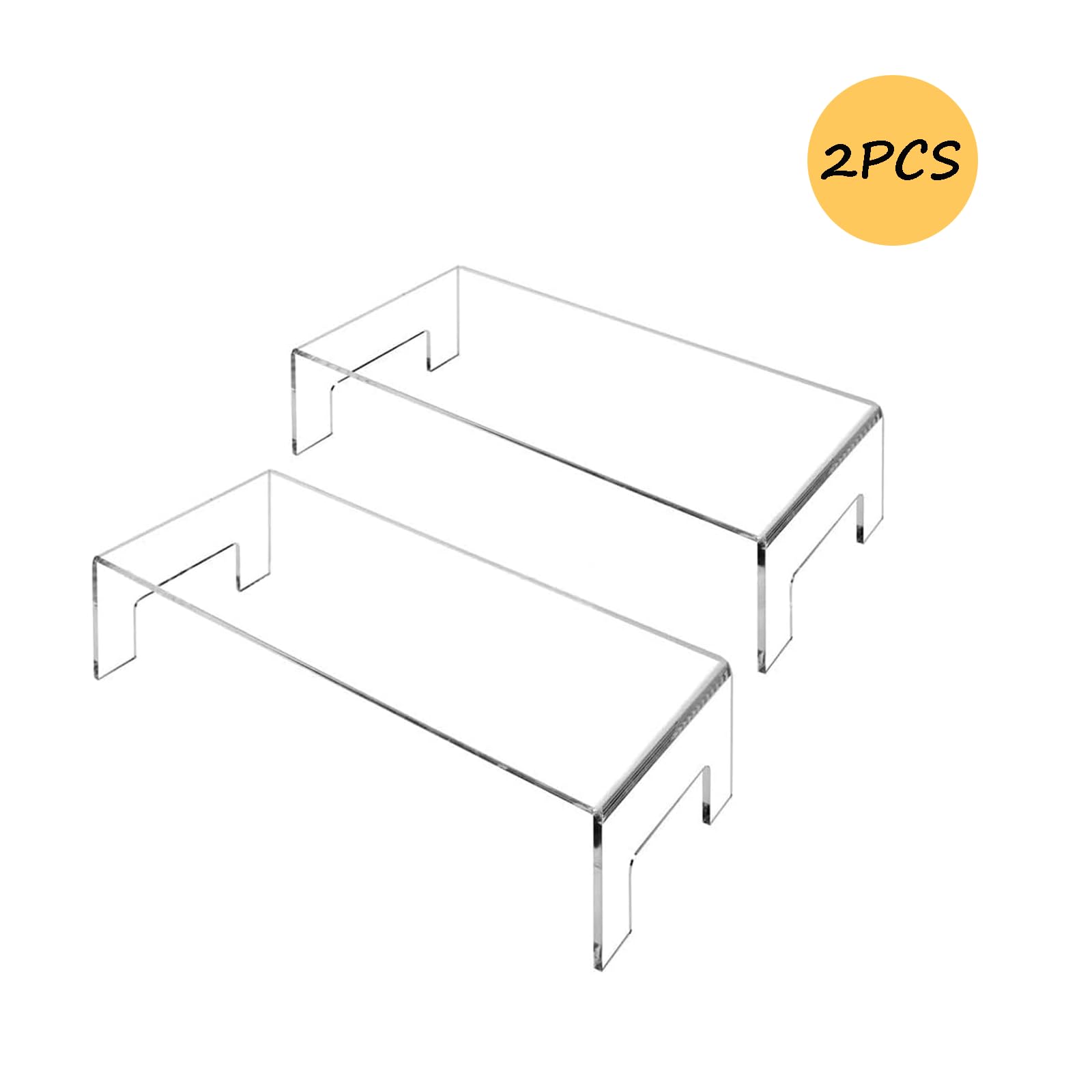 TopHomer 2 Pezzi Espositore in Acrilico Trasparente, Alzate in Acrilico per Figurine, Buffet, Bambole, Cosmetici, Dessert e Cupcake