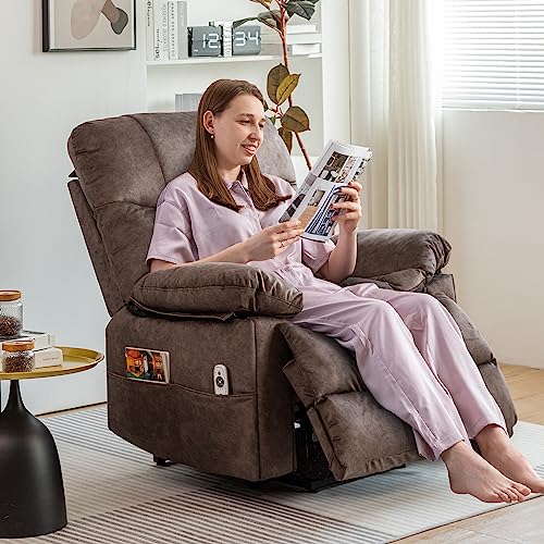Homyedamic Power Lift Recliner Chair For Elderly With Heat & Massage, Big Tall Large Fabric Oversized Remote Electric Stand Up Ergonomic Usb Charge Port Recliner For Senior Adult (Lm9033-Grey) #TOP6