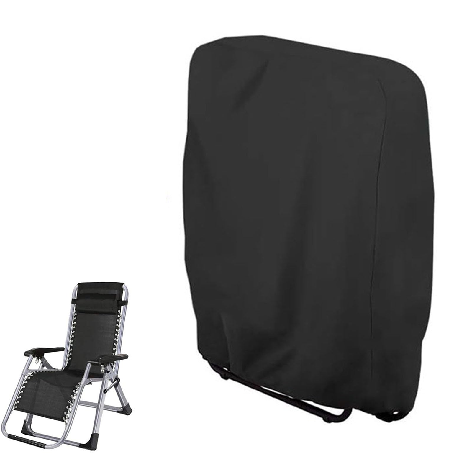 Garden Folding Sunbed Cover,Sun Lounger Covers,Oxford Fabric Waterproof Lounger Folding Chair Cover Outdoor,Rattan Sun Loungers Outdoor Furniture Protection Cover(Size:71x20x34/110cm,Color:Black 210D)