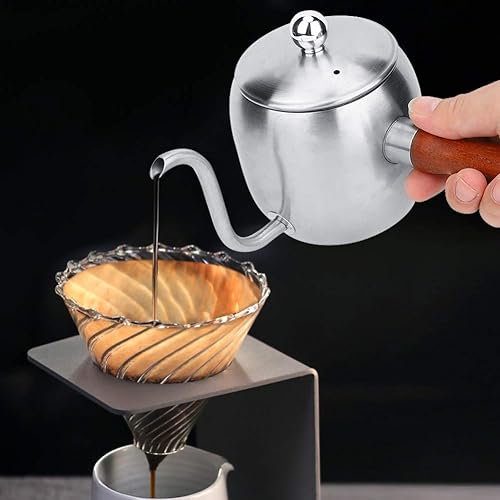 Miniatura 2 de Topyond Cafetera de cuello de cisne de acero inoxidable, hervidor de goteo de 16.9 fl oz con boquilla de flujo fino, tetera japonesa para