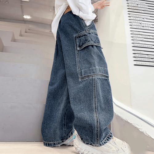 Baggy Jeans Kids Cargo Loose Fit Vintage Wide Leg Jeans Skater Elastic Waist Baggy Pants Boys Y2K Grunge with Pockets4