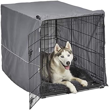 New World Double Door Dog Crate Kit | Dog Crate Kit Includes One Two-Door Dog Crate, Matching Gray Dog Bed & Gray Dog Crate Cover, 42-Inch Kit Ideal for Large Dog Breeds