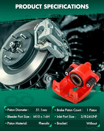 Image of SCITOO Rear Right Brake Caliper Without Bracket 184858 Red Compatible For Ford For F-150 2004-2011 For Ford For Lobo 2005-2009 For Lincoln Mark LT 2006-2008 2010-2011