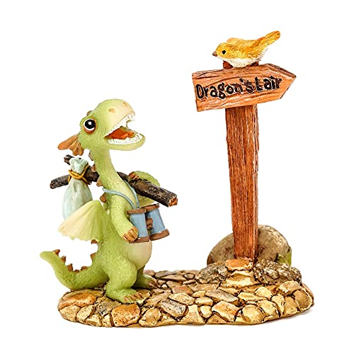 Top Land Trading Top Collection Mini Dragon Scaley Off to The Dragon's Lair, Mini Dragon, Miniature Dragon, Dragon Figurine, Dragon Walking, Fairy Garden, Fairy Garden