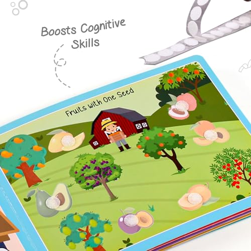 Image of Intelliskills Premium Pick N' Stick Food Montessori Activity Busy Book with Reusable Stickers|Early Learning Activity Book for 2+Years Old|Sticker Book For Kids|Best Birthday Gift for Children|English
