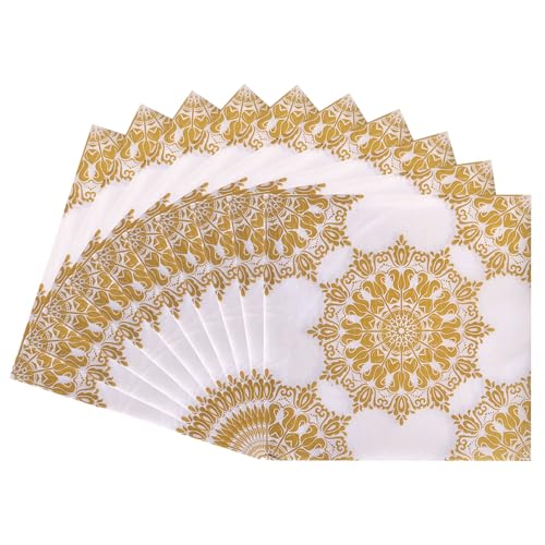 Serviettes en papier doré pour anniversaire adulte décoration table de fête originale 33cm