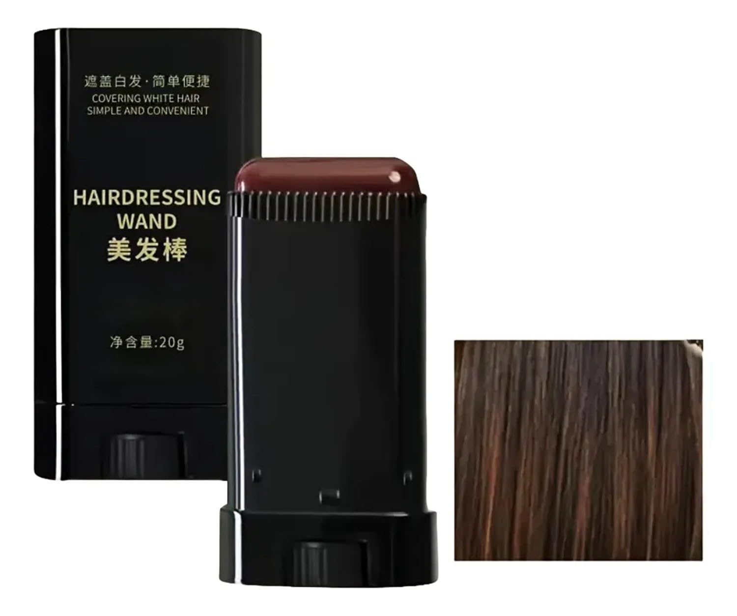 Keli Hair Colour Stick with Built-in Comb Applicator for Instant Root Touch Up | Waterproof & Sweatproof Hair Color Dye for Grey Hair Coverage | Easy Apply Hair Concealer for Men & Women ( Brown, 20gm )-picture-18
