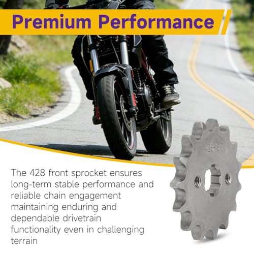 Image of HIAORS 428 15T 17mm Motorcycle Front Engine Sprocket Compatible with 50cc 70cc 110cc 125cc 140cc 160cc TaoTao Coolster Apollo Coleman Boom Vader Roketa Lifan ATV Quad 4 Wheeler Pit Dirt Bike Parts