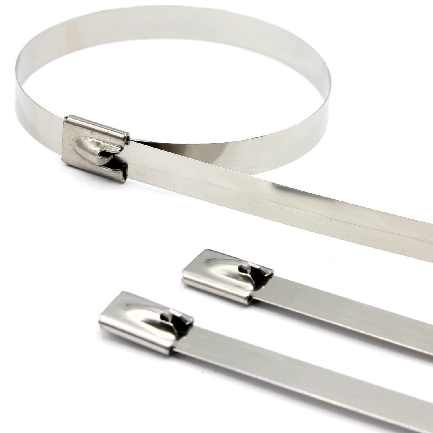 100 fascette stringicavo in metallo, 7,9 x 400 mm, in acciaio inox V2A, antiruggine