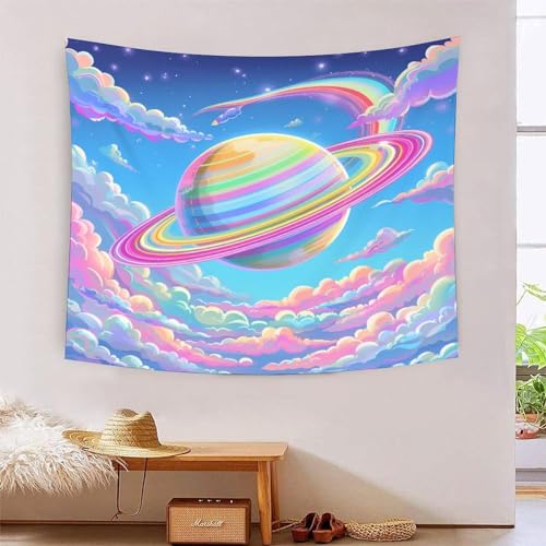 Tapisserie planète 3D poétique pour transformer votre chambre en cocon spatial