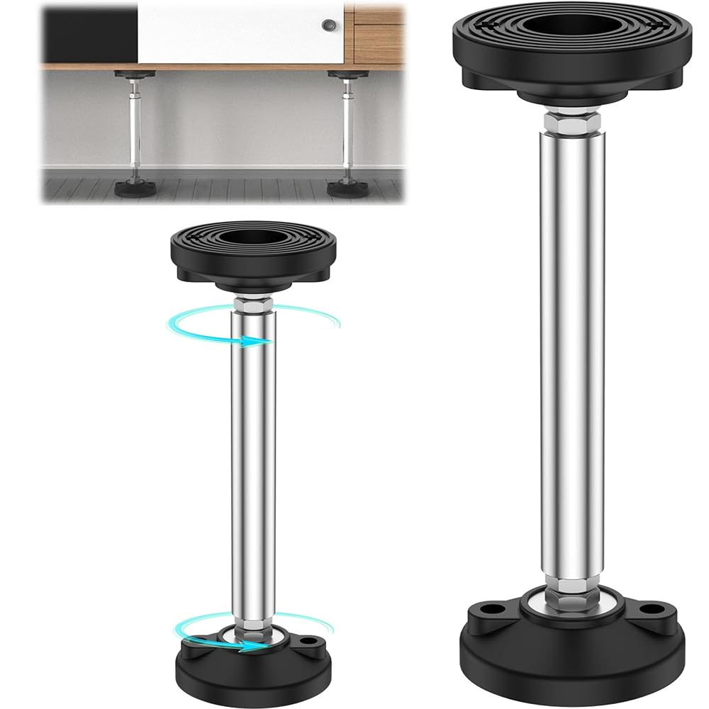 Niciksty Telescopic Rod Bearing Bracket - 304 Stainless Steel Adjustable Support Pole for Cabinet Bathroom, Kitchen & Table