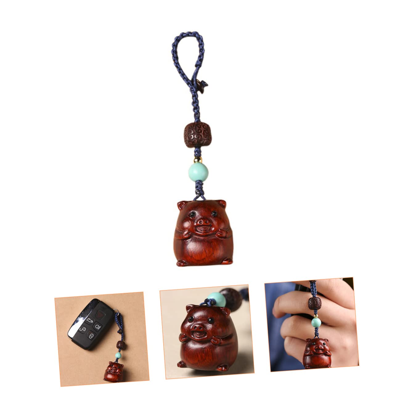 COLLBATH Schlüsselanhängeranhänger Aus Rosenholz Mit Zubehöranhängern Schlüsselanhänger Ornament Tragbarer Taschenanhänger Hängender Schlüsselanhänger Schlüsselanhänger Im