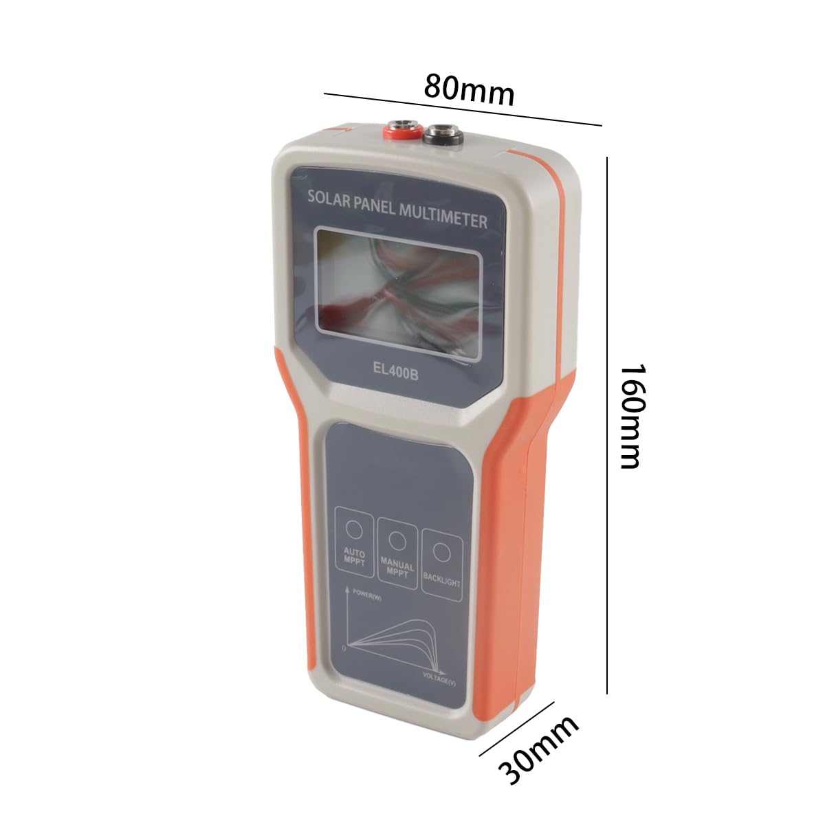 Misuratore MPPT solare, tester per pannelli fotovoltaici da 400 W, multimetro con display LCD, alimentato ad energia solare per la risoluzione dei problemi dei moduli fotovoltaici.