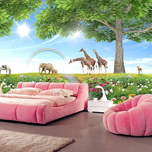 Fond décoration de la maison papier peint 3D girafe stéréo - 6