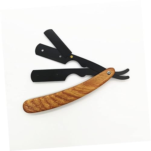 Miniatura 5 de FOMIYES Borde recto profesional, peluquero con cierre recto, afeitadora manual para hombre, mango de aluminio, recto, portátil, recto