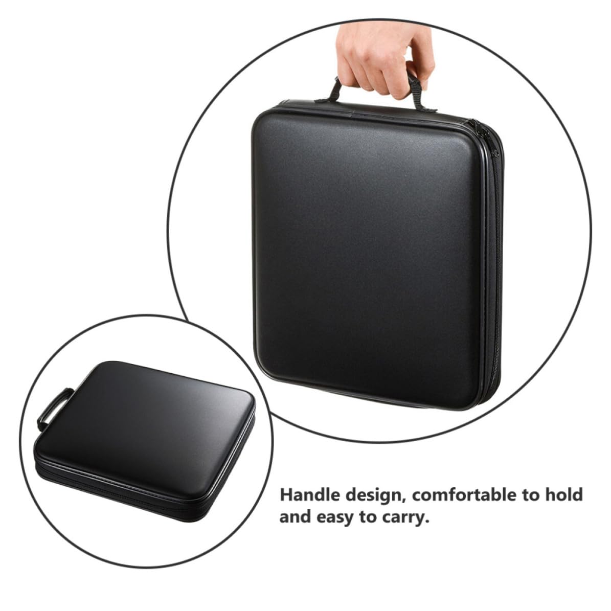 Custodia Organizer per Dvd e Protezione Disco da Graffi in Pp e Tessuto Non Tessuto Porta CD 160 Slot Manico Portatile per Casa e Viaggio