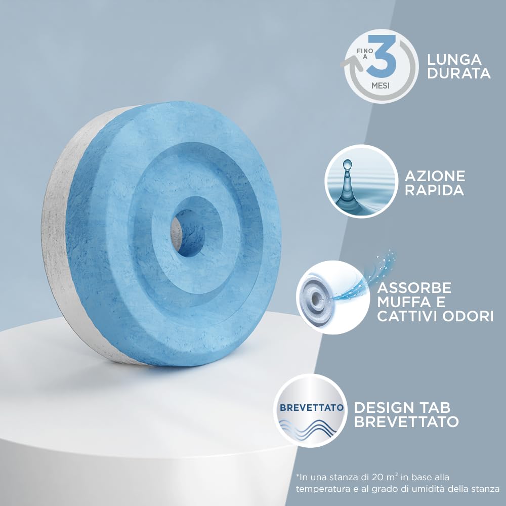 Ariasana Aero 360° Ricarica TAB inodore per dispositivo Aero 360° kit, assorbi umidità in Tab neutra, neutralizza i cattivi odori e assorbe l'umidità, 2 TAB da 450g