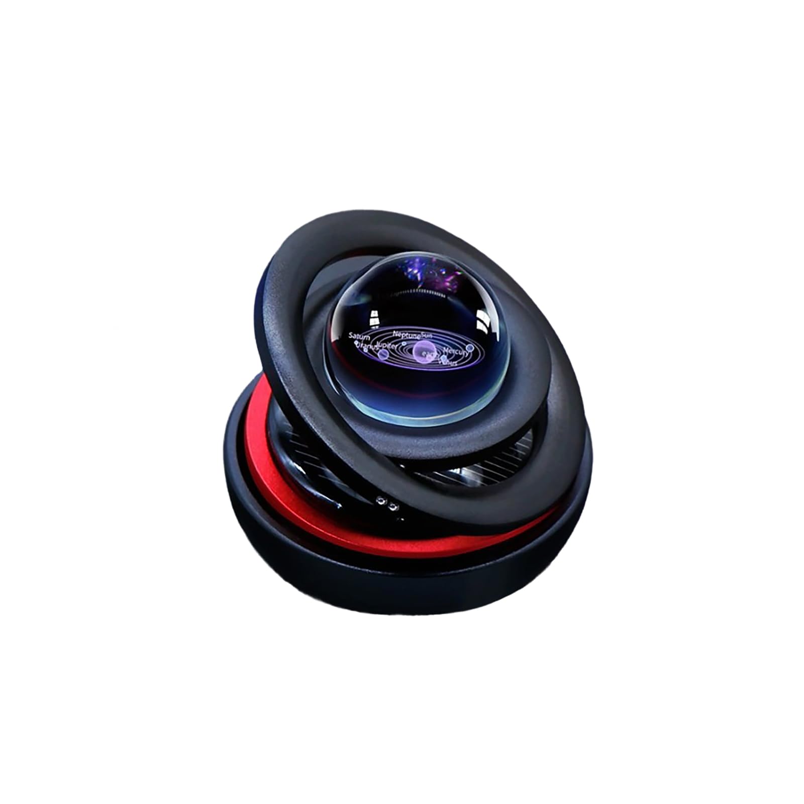 Car Air Freshener Deodorant with Aroma Diffuser, Sphere-Shaped Aroma Diffuser Crystal Ball Clip Type for Car Deodorization and Disinfection, Air Conditioner Vent Compatible, Replaceable, Solar Energy