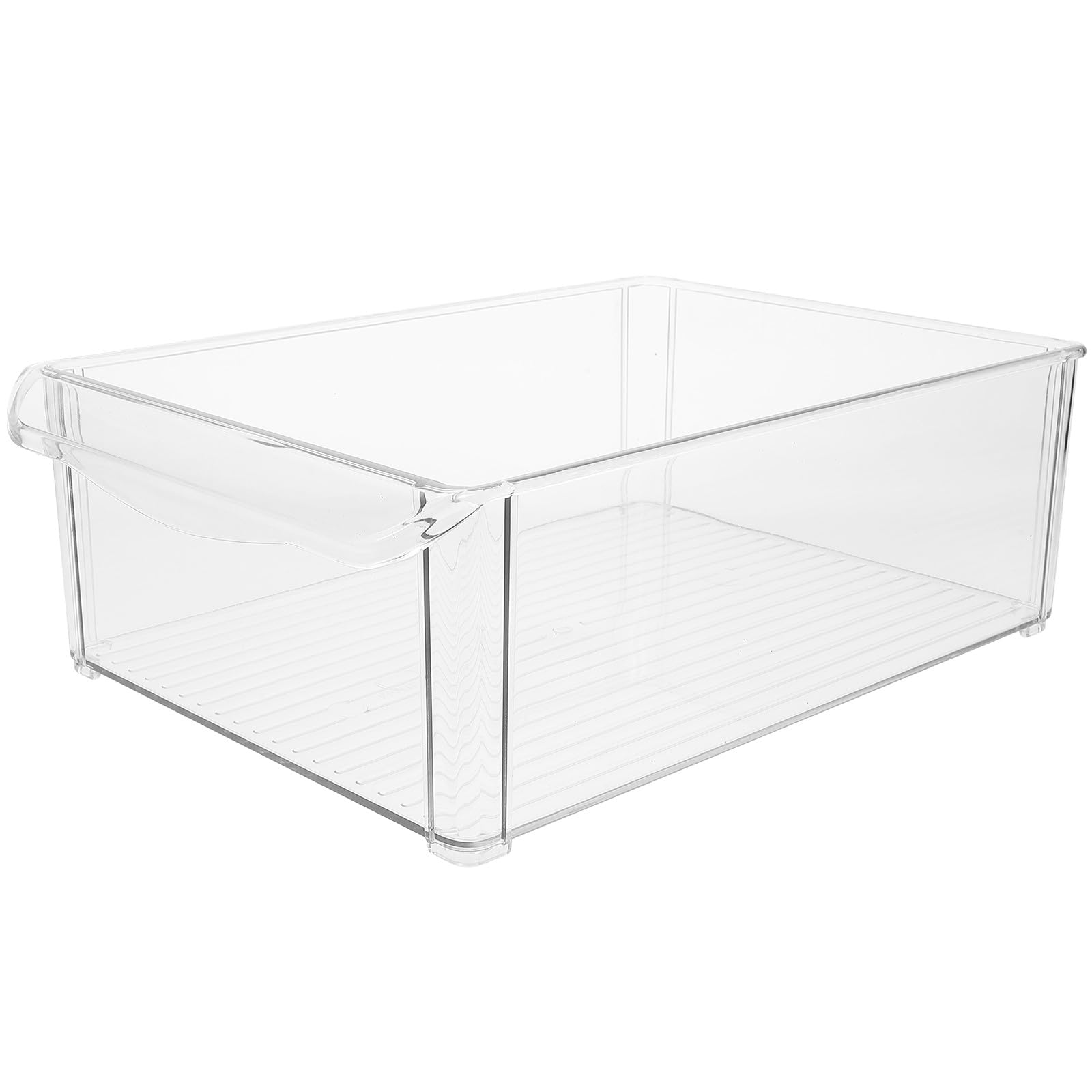 Caja Contenedora Apilable de Plástico Blanco para Refrigerador | Apta para Marisco y Frutas, Uso en Congelador y Cocina, Diseño Resistente al Desgaste y Orden Interior