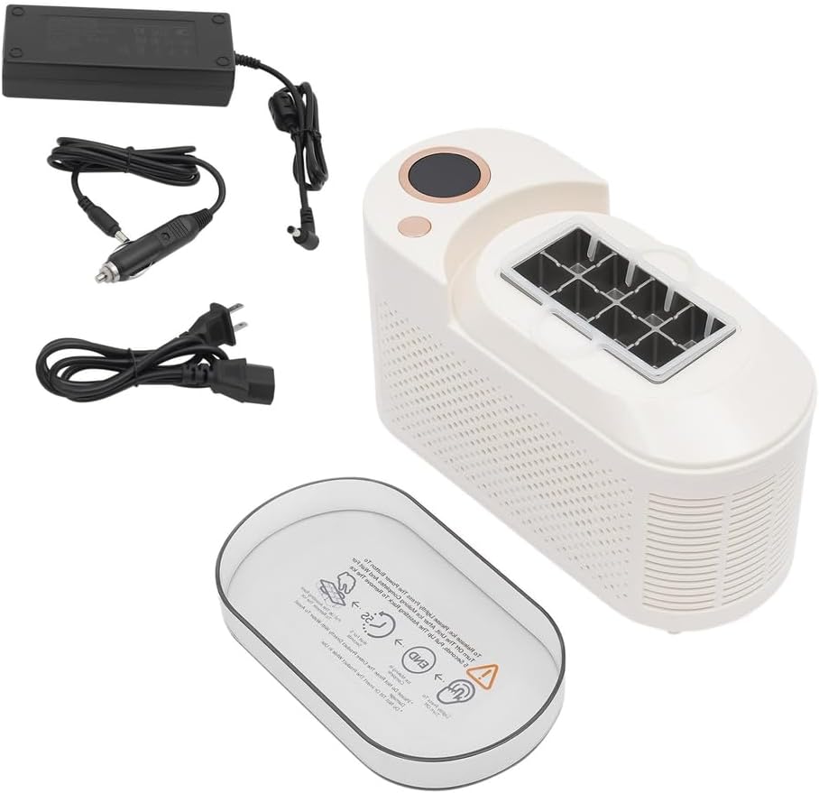 TBQATNTS Mini Ice Cube Maker, Fast Portable Ice Machine with Dual Power Support, 8 Cubes in 10 Mins – Countertop Ice Maker for RV, Dorm, Office, Camping, Car, and Travel,White