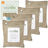 Moso Natural Air Purifying Bag 200g (4 Pack). A Scent Free Odor Eliminator for Cars, Closets, Bathrooms, Pet Areas. Premium Moso Bamboo Charcoal Odor Absorber. Two Year Lifespan! (Natural Beige)