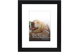 Americanflat Tabletop Frames: 8x10 Picture Frame or 5x7 Frame with Mat, Black