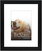 8x10 Black Picture Frame - Made to Display Pictures 5x7 with Mat or 8x10 Without Mat