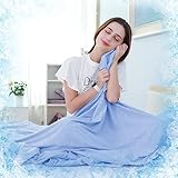 ❄ 【Enfriamiento Instantáneo】SOLEDI manta de enfriamiento tiene tecnología japonesa de sensor de frío como valor Q-Max > 0.43. Tiene un excelente toque fresco incluso en climas cálidos de verano. ¡Esta manta de verano te mantiene fresco y no pegajoso mientras descansas