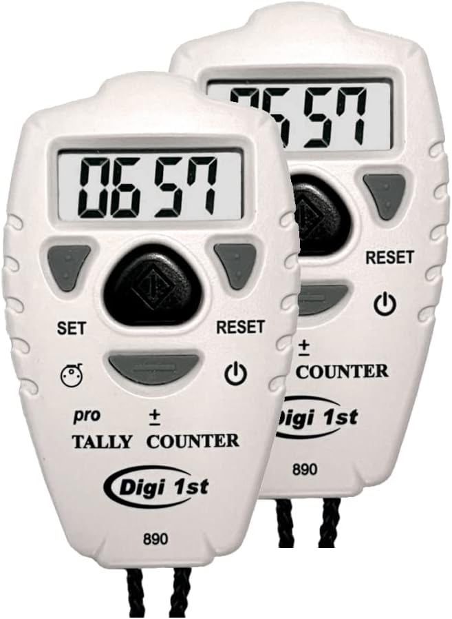 Digi 1st 2 Pack TC-890 Digital Tally Counter, Electronic Up Down Clicker Counter, Add/Subtract People Counter, Handheld Pitch Counter for Golf, Lap & Knitting
