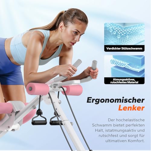 MERACH Bauchtrainer Bauchmuskeltrainer für Zuhause Multifunktionale Trainingsgerät für Ganzkörpertraining Abdominal Ab Machine mit LCD-Monitor Bauchmuskeltrainer Bauchmuskeltraining