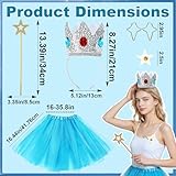 Atcarmor Princess Costume Set for Women Adult Princess Accessories Crown Tutu Skirt Gloves Earrings Brooch for Halloween Cosplay (Princessoutfit00A2)