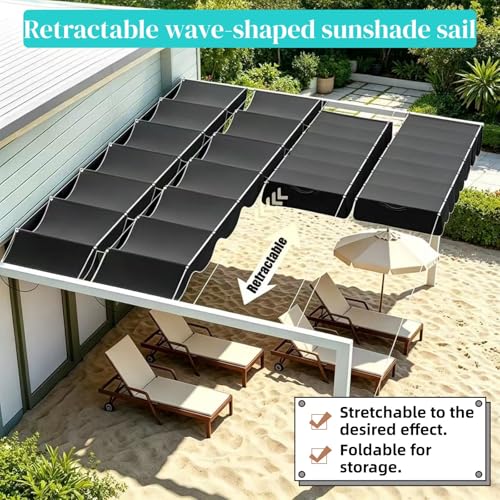 Voile d'ombrage rétractable pour terrasse et pergola de jardin - 6