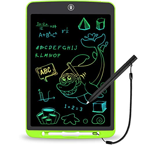 LCD Writing Tablet 12 Inch Toddler Doodle Board ,Colorful Drawing Tablet, Erasable Reusable Electronic Painting Pads, Educational and Learning Kids Toy for 3 4 5 6 Year Old Boys and Girls(Green)