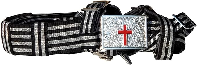 Generic MASONIC KNIGHTS TEMPLAR Ceremonial Sword Belt & Buckle for Sir Knight SIZE Adjustable 36 TO 50 INCHES, Standard, Silver