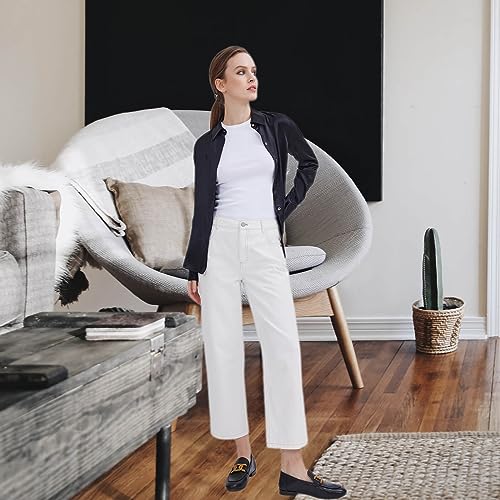 ASSUAL Womens Jeans, Ankle Straight Leg Relaxed Denim Pants, Casual Slim Mid-Rise Cropped Jeans with Pockets2