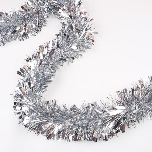 LZZYWYDTT 33FT Christmas Tinsel Garland,Silvery...