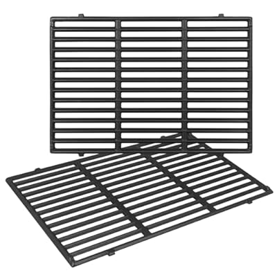 CANDANA Cast Iron Grill Grate Replacement for Weber 66059, Genesis II and II LX 300 ii E-310 ii E-315 ii E-330 ii E-335 ii S-310 ii LX E-340 Grids GS4 Gas Grill Parts, 2 Pack Cooking Grids