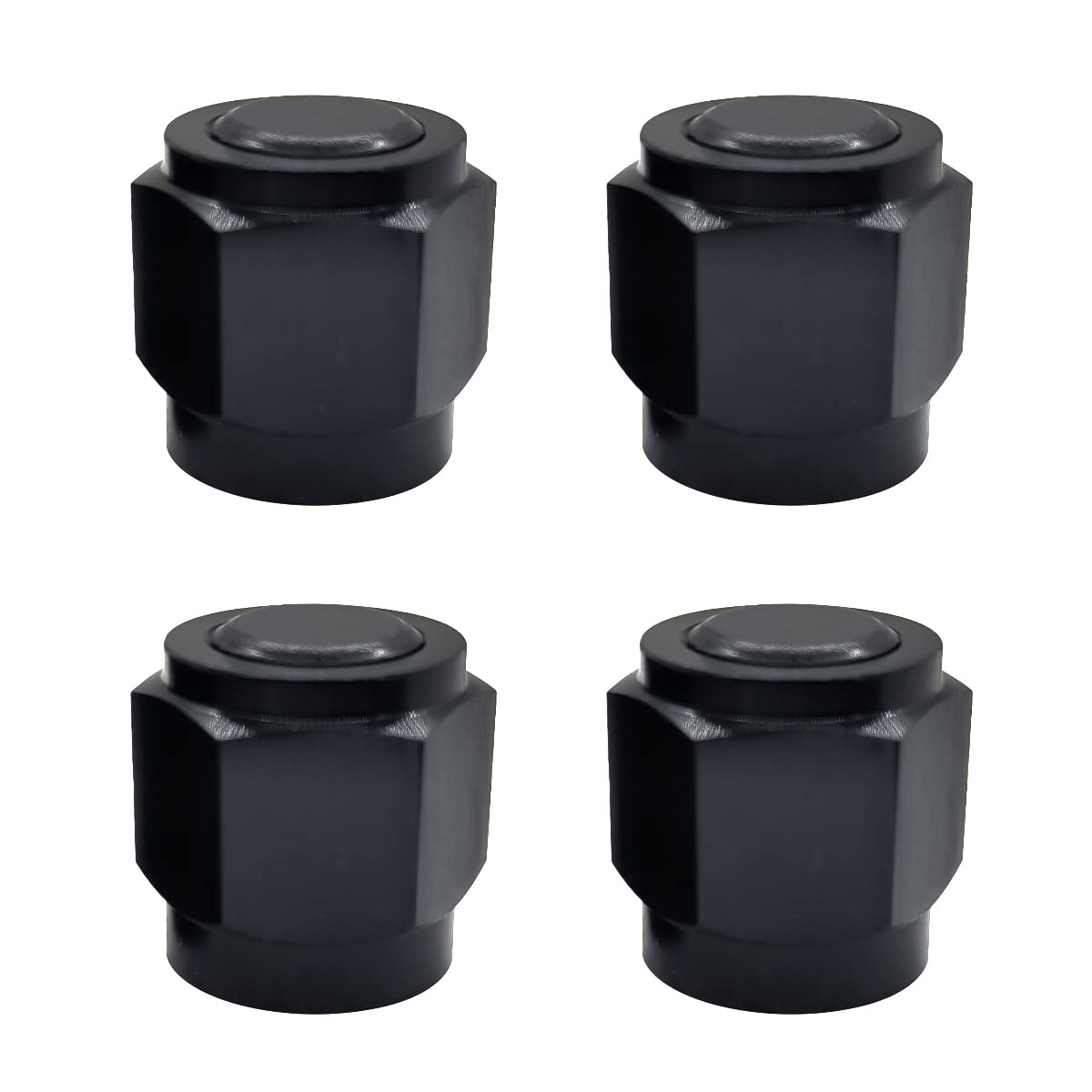 YSIL 4PCS 8AN Female Flare Plug Block Off Cap Swivel Fitting Adapter Aluminum Black