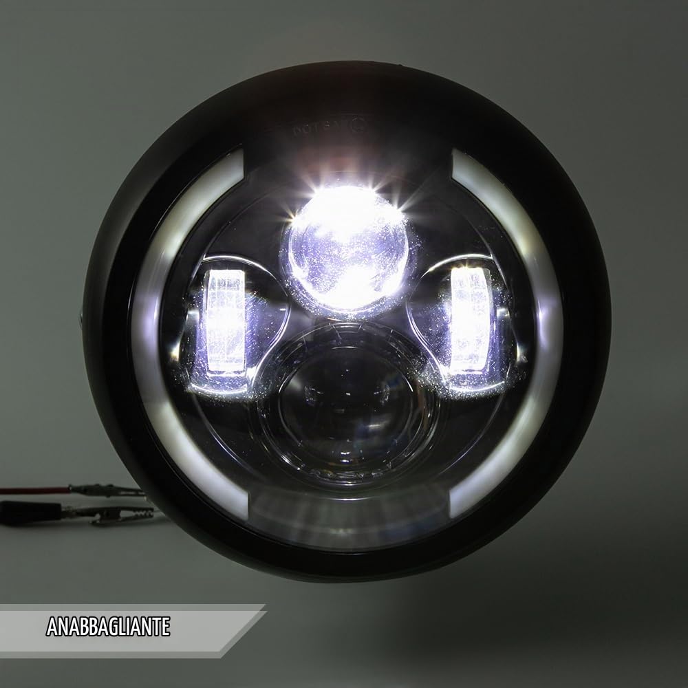 Faro moto Faro anteriore 7,5 pollici Led moto faro per cafe racer bobber chopper