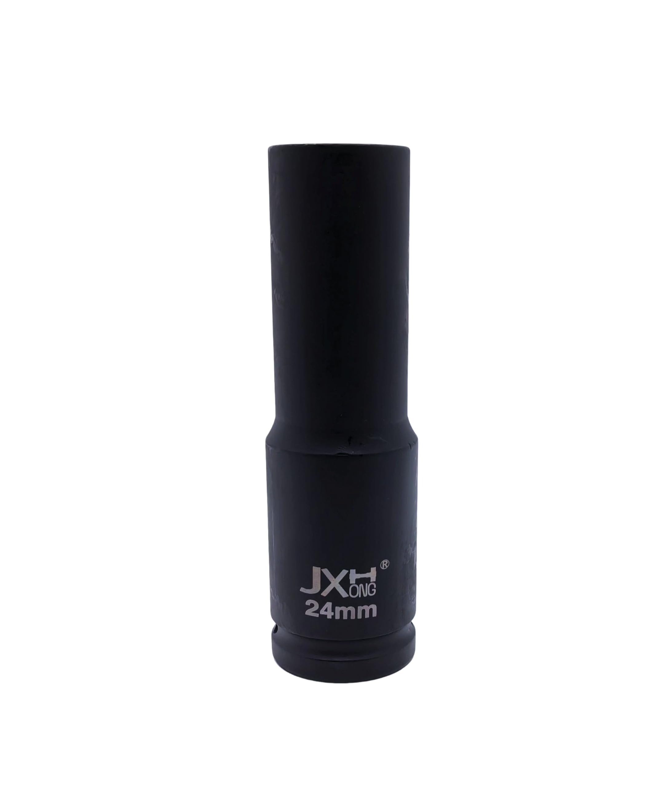 JXHONG 1/2-Inch Drive Metric Extra Deep Impact Socket, Heavy-Duty,6-Point, 6.3-Inch Long, Heat-Treated Cr-V Steel (24mm)