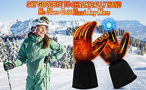 Autocastle Electric Battery Heated Gloves for Women Men,Touchscreen Waterproof Thermal Heat Gloves,Battery Powered Electric Heating Ski Bike Motorcycle Warm Gloves Hand Warmers,Winter Thermo-Gloves