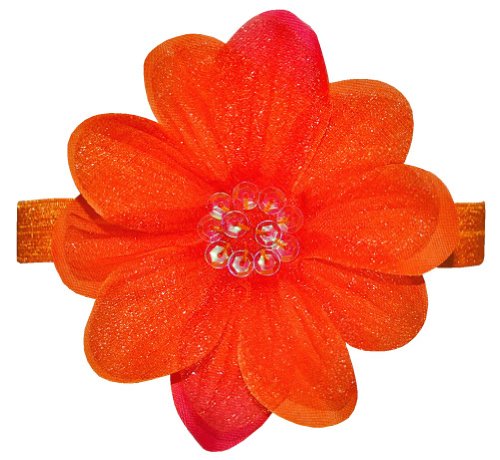 Image of Bow Allure inchSarasota inch Orange Flower Sequin Headband for Girls