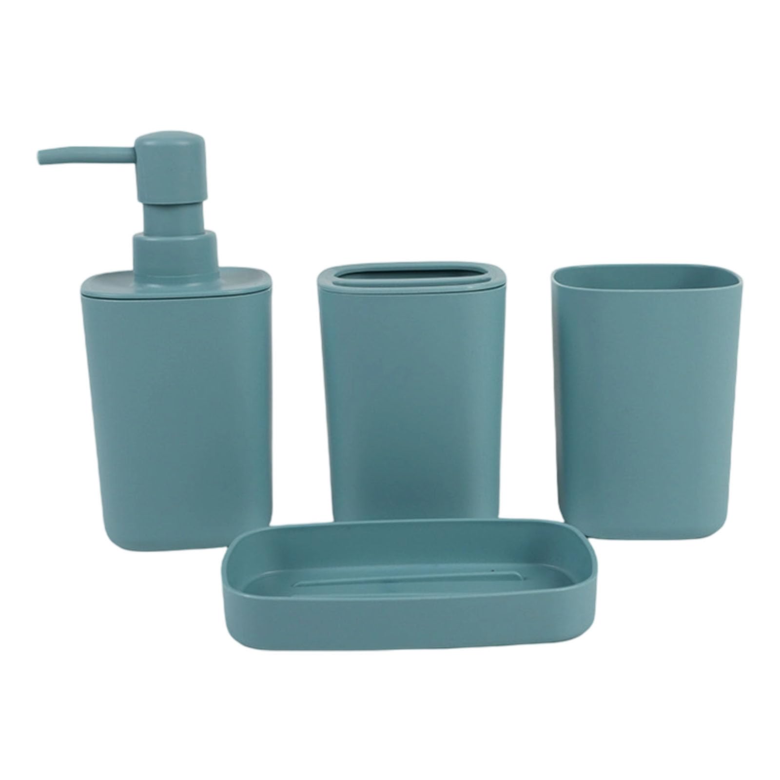 Xjdzineq 4pc Bathroom Press Type Lotion Dispenser Toothbrush Rack Square Cup Space Saving Solution Bathroom Storage Set