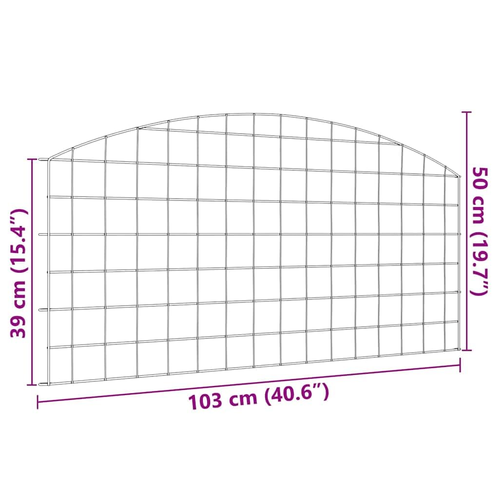 Set di 5 recinzioni per stagno, design moderno, 100 x 50 cm, in acciaio resistente alle intemperie, ideale come recinzione da giardino, privacy e confinante per laghetti, balconi e terrazze