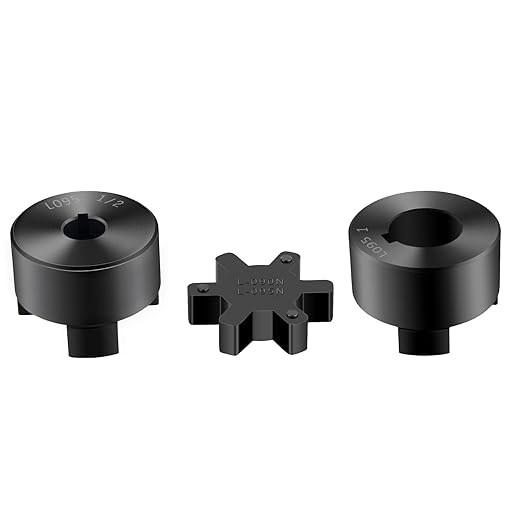 1/2" to 1" Log Wood Splitter L095 3-Piece L-Jaw Coupling Set & Buna-N NBR Rubber Spider