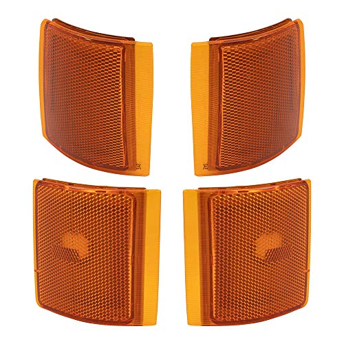 Brock Aftermarket Replacement Driver Left Passenger Right Upper And Lower Side Marker Light Unit 4 Piece Set Compatible With 1994-2002 Gmc C/K Pickup #TOP20