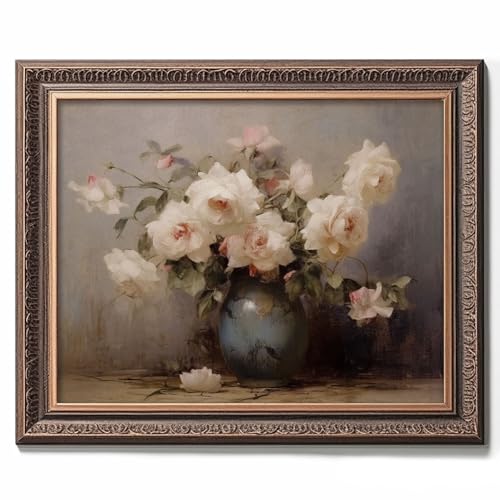 Flower Painting Wall Art, Vintage Print, Botanical Oil Painting Print,