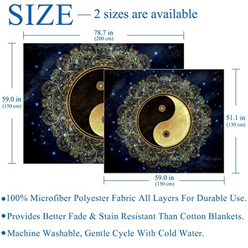 Couverture Yin Yang mandala 150x130 plaid microfibre - 4